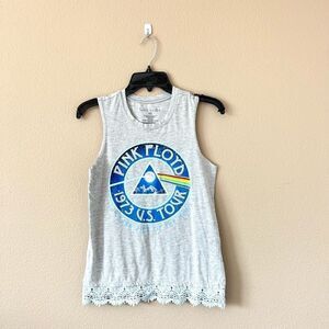 Love Tribe Pink Floyd Band Racerback Lace Hem Top